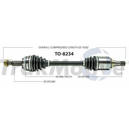 Surtrack Axle Cv Axle Shaft, To-8234 TO-8234